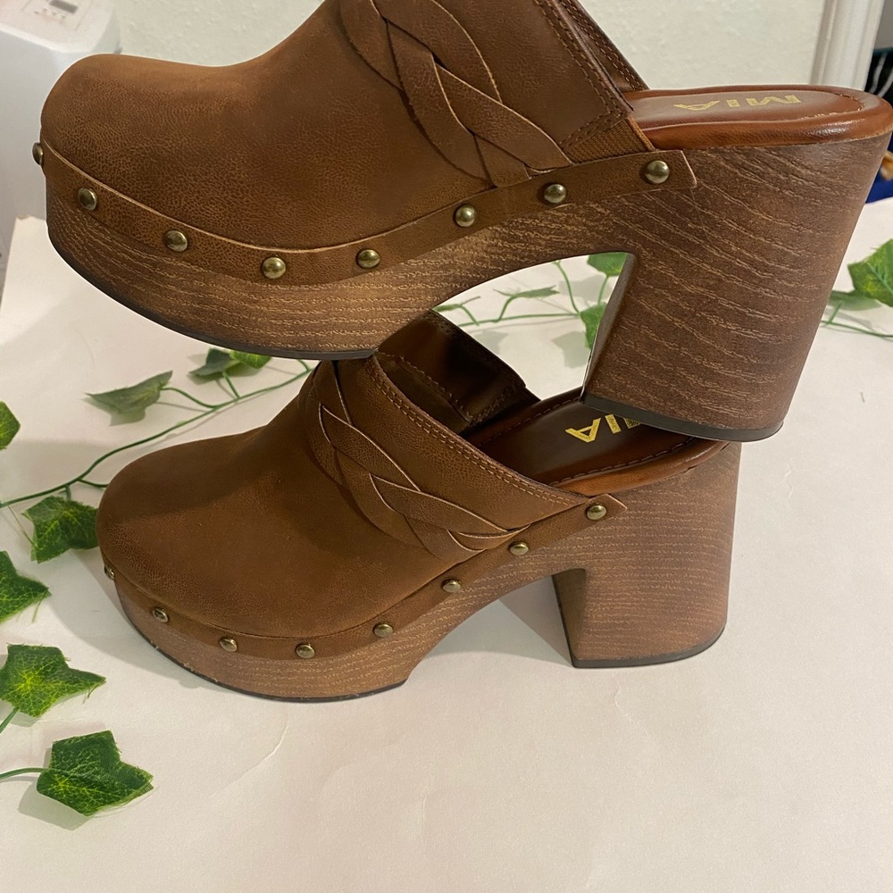 Mia clogs Shoes brown Size 7.5 - Picture 12 of 13